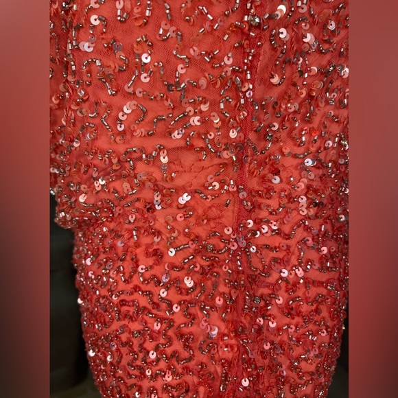 NWT Retrofete Mich Sequin Mini Dress Peach Coral Ombrè Sz L Sexy Cocktail Party - Picture 5 of 16